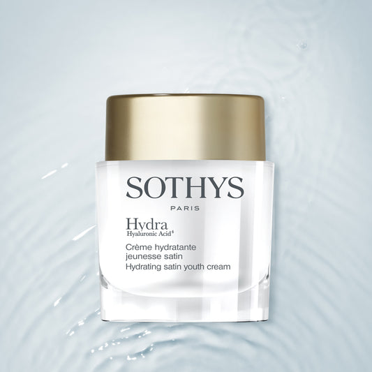 Creme Hydratante Jeunesse Satin van Sothys maakt de. huid zacht, gladgestreken, zichtbaar voller en duurzaam beschermd.