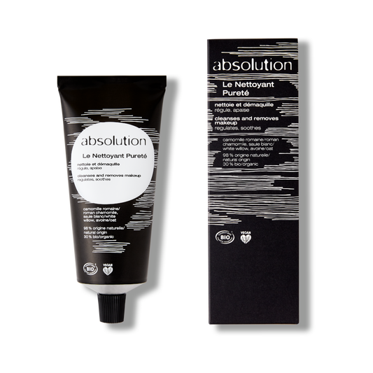 Absolution Le Nettoyant Purete is een biologische schuimende reiniging voor ogen en gezicht die niet de-hydradeert.