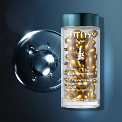 Deze unieke microcapsules op plantaardige basis en 100% biologisch afbreekbaar voorzien uw huid in een zijdezachte formule van precies de juiste dosis pure vitamine C (20%)