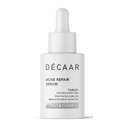 Décaar acné repair Serum oily &combi target verzorgt en verzacht de acné huid, kalmeert en reguleert talg afscheiding