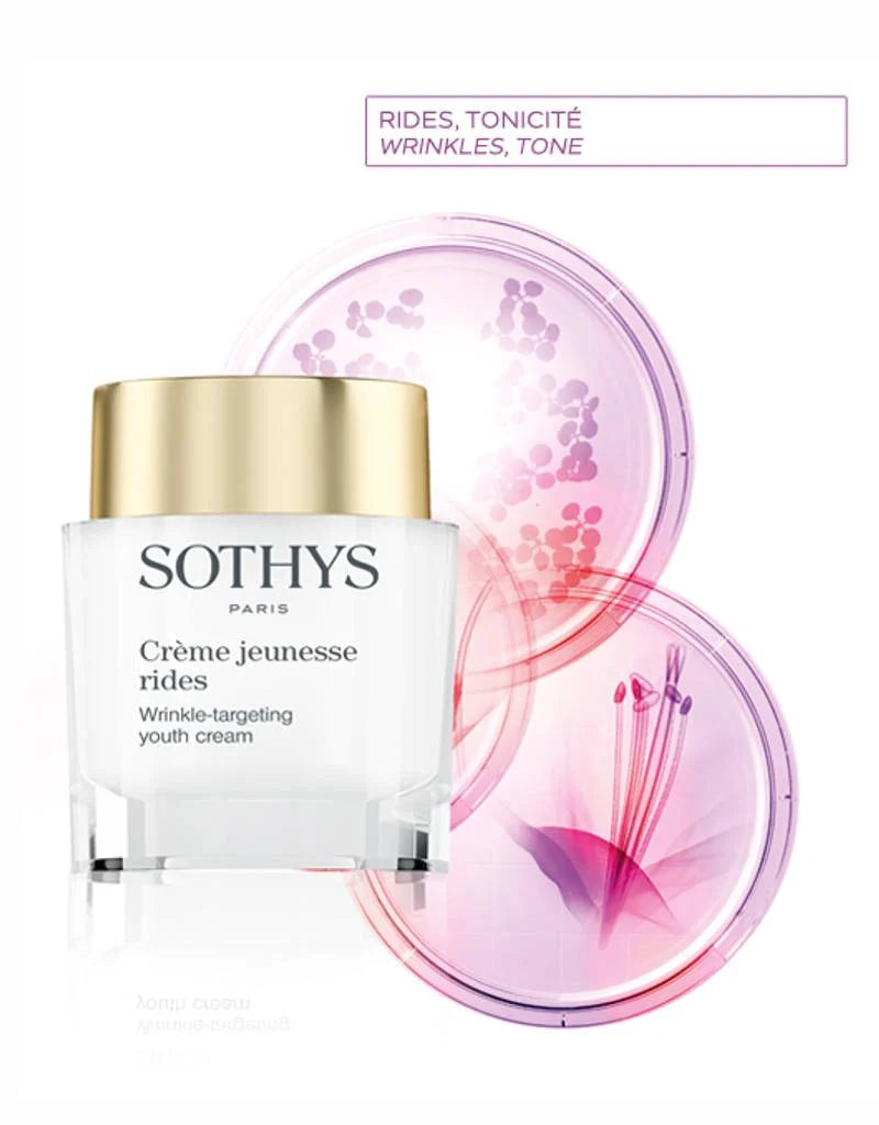 Sothys Crème Jeunesse Rides voor de gecombineerde vette huid. Bestrijdt rimpels, fijne lijntjes en kraaienpootjes