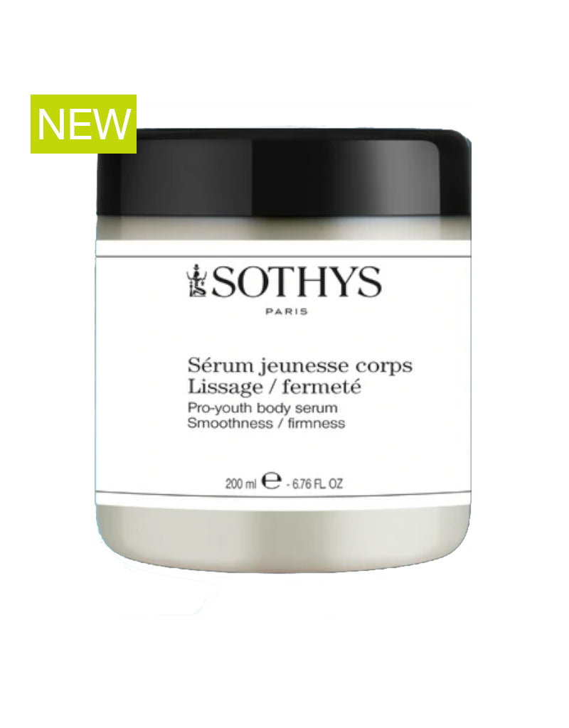 Sothys Serum Jeunesse Corps Lissage Fermeté maakt de huid  gladder, steviger en de huiddichteid wordt verbeterd. Het silhouet ziet er jonger uit, alsof het gelift is. Ideaal serum voor een zichtbaar opgevulde gelifte huid. 