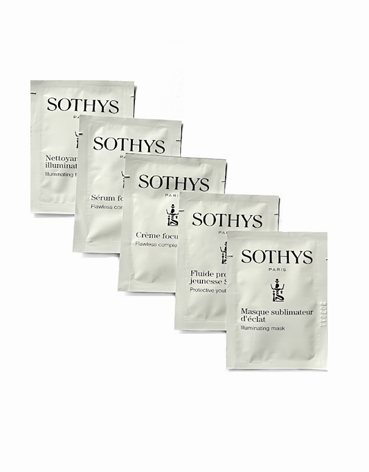 Sothys Proefpakket Pigmentation voor de huid met pigmentatie, uit de PIGMENTATION gezichtsverzorgingslijn met 5 samples.