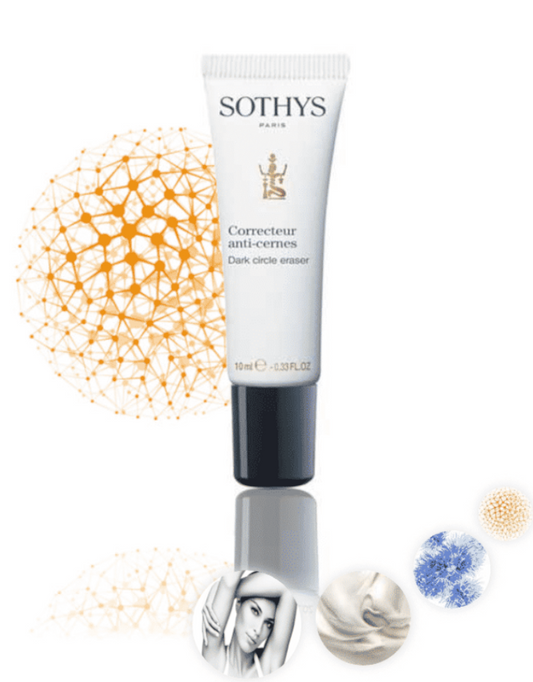 Poederachtige creme voor het verminderen van de vermoeidheid rondom de ogen. Tegen donkere kringen en wallen